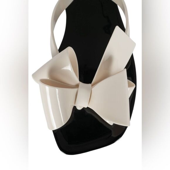 Jeffrey Campbell Size 6 Sugary Sandals black with cream bow NWT - Picture 5 of 7